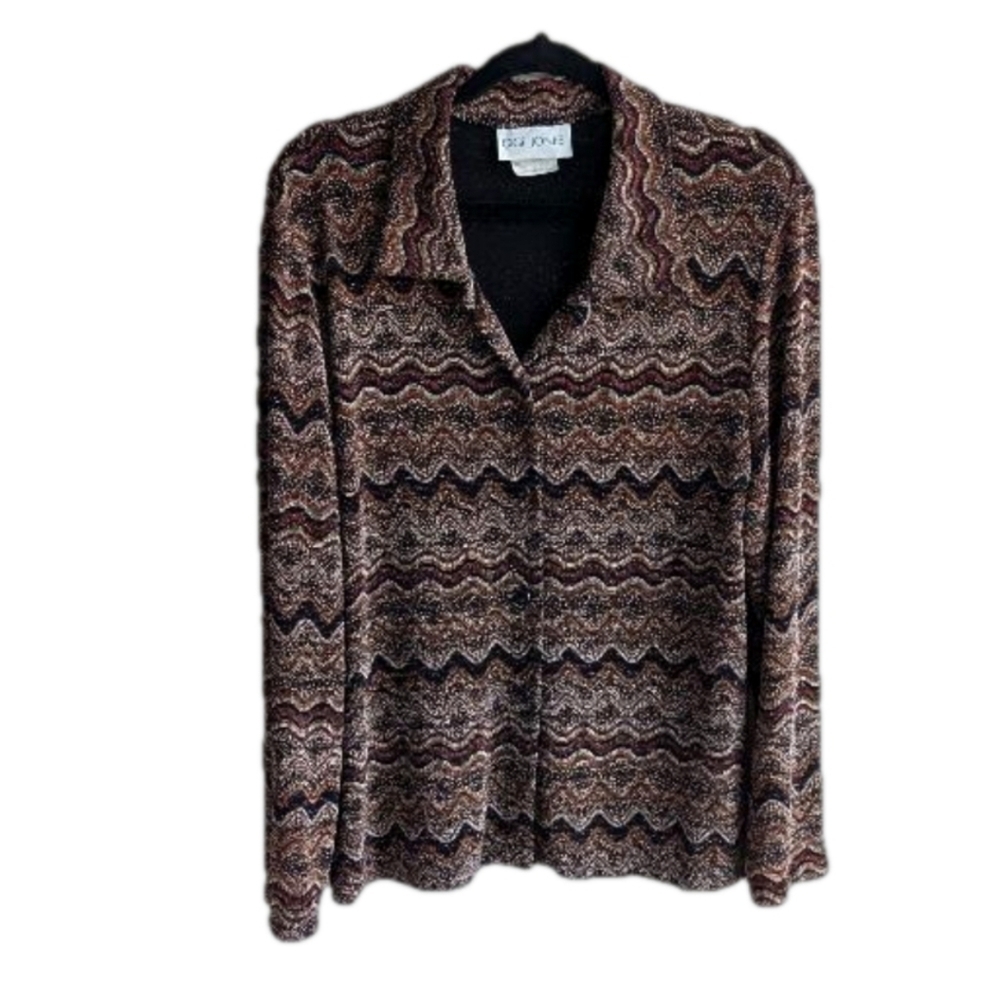 Vintage top blouse metallic sparkle  sz M/L